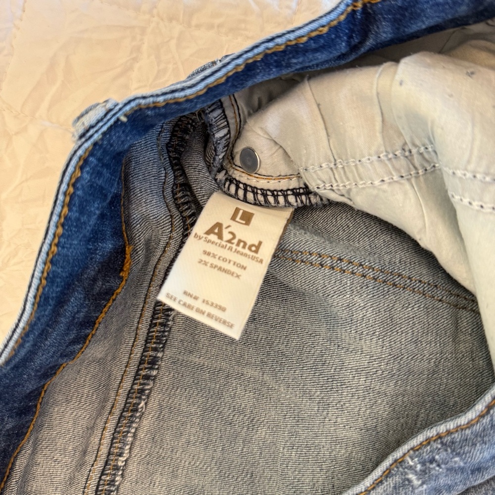 Special A Stretchy Distressed Blue Jean Shorts - Picture 2 of 3